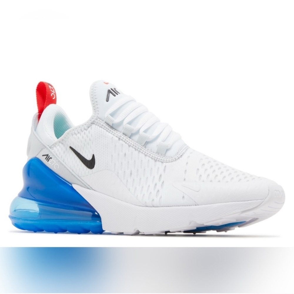Nike Air Max White with Blue and Red Accents